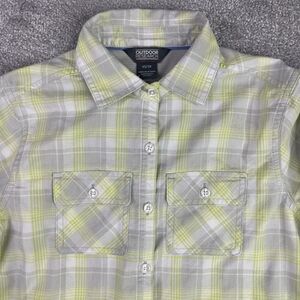 Outdoor Research Passage Shirt Women’s XS Gray Plaid Pockets Lightweight Hiking